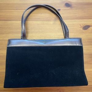 Vintage Lennox Bags Black Velvet-Like Purse